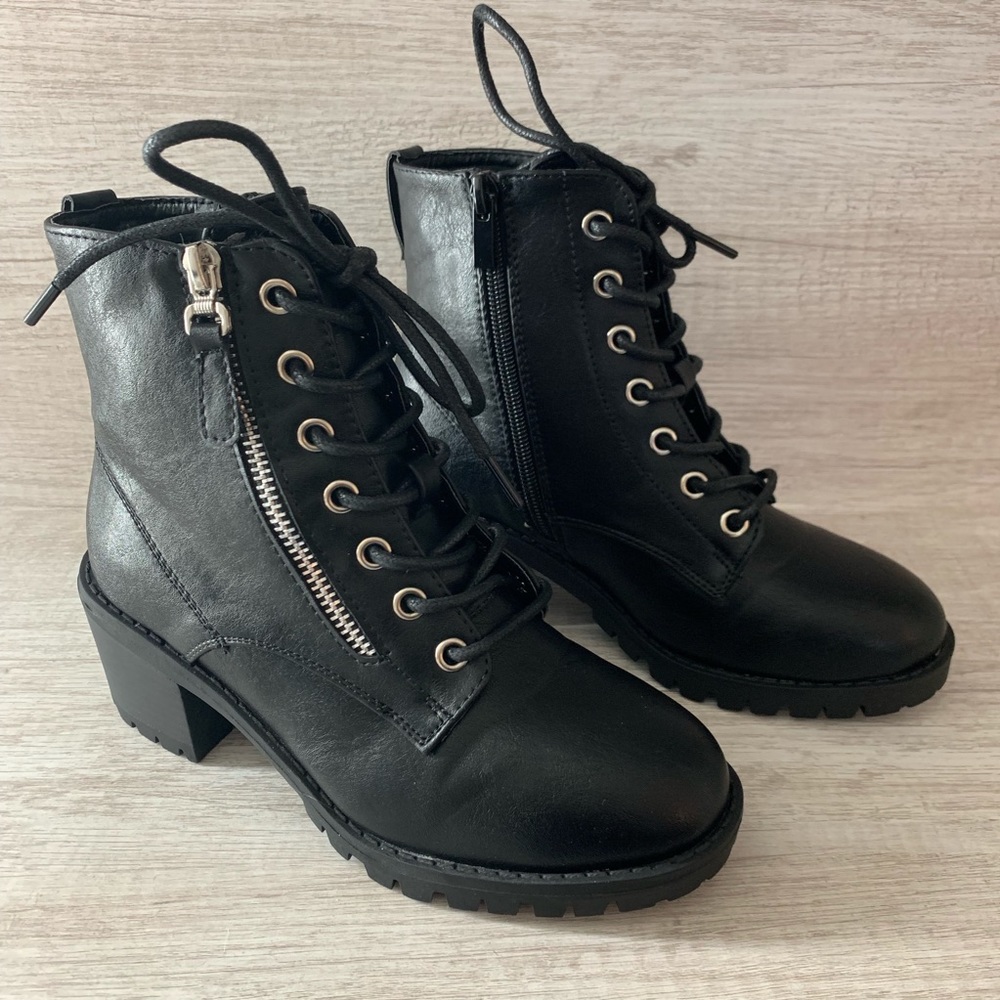 NEW Samantha Combat Boots- Black - Picture 3 of 6